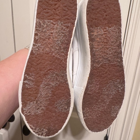 Superga White Napa Platform Sneaker Shoe Canvas Rubber Sole Laces Sz 6 - Picture 9 of 10